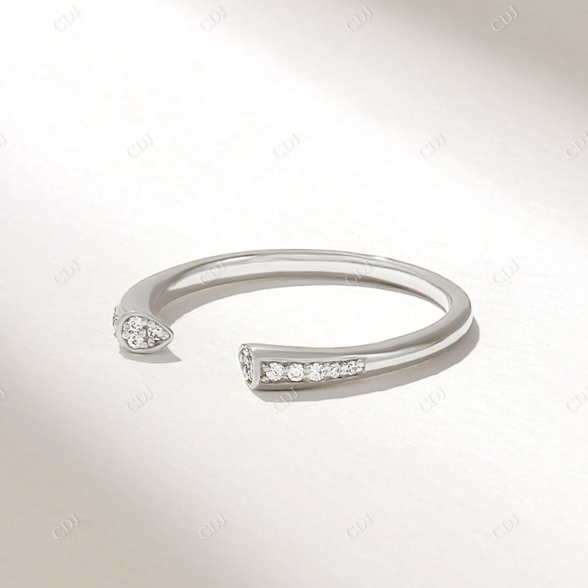 0.07CTW Diamond Open Cuff Wedding Ring