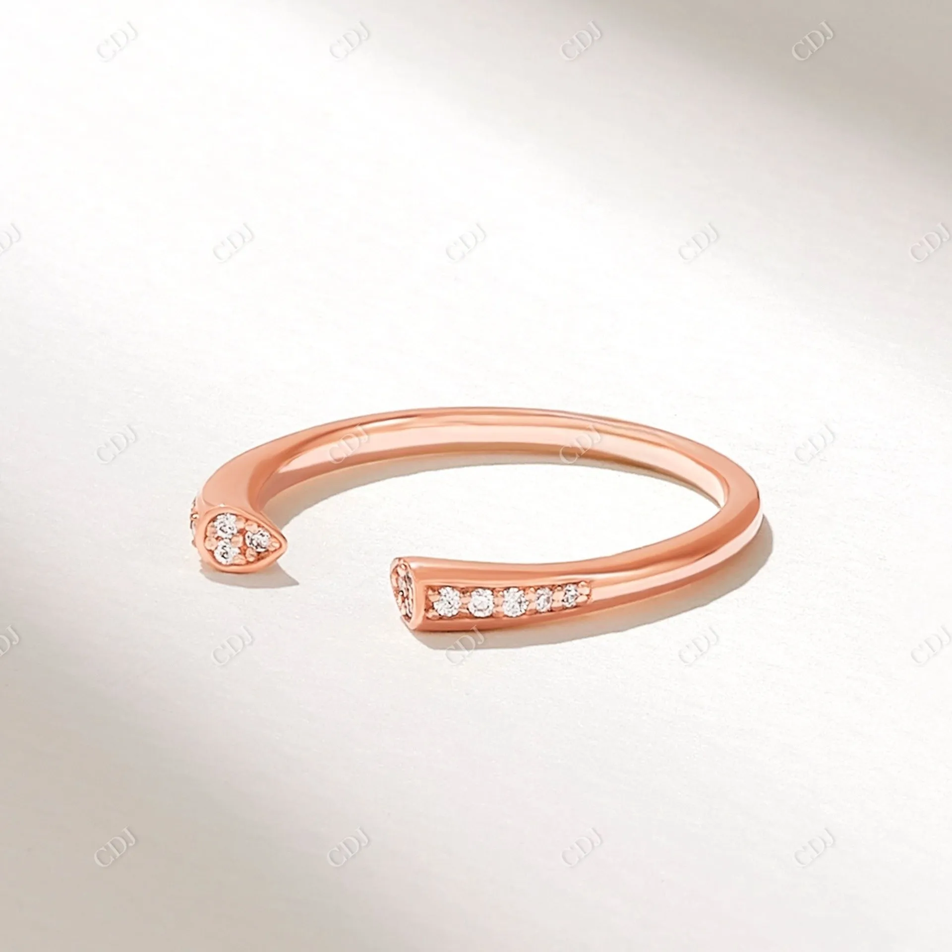 0.07CTW Diamond Open Cuff Wedding Ring