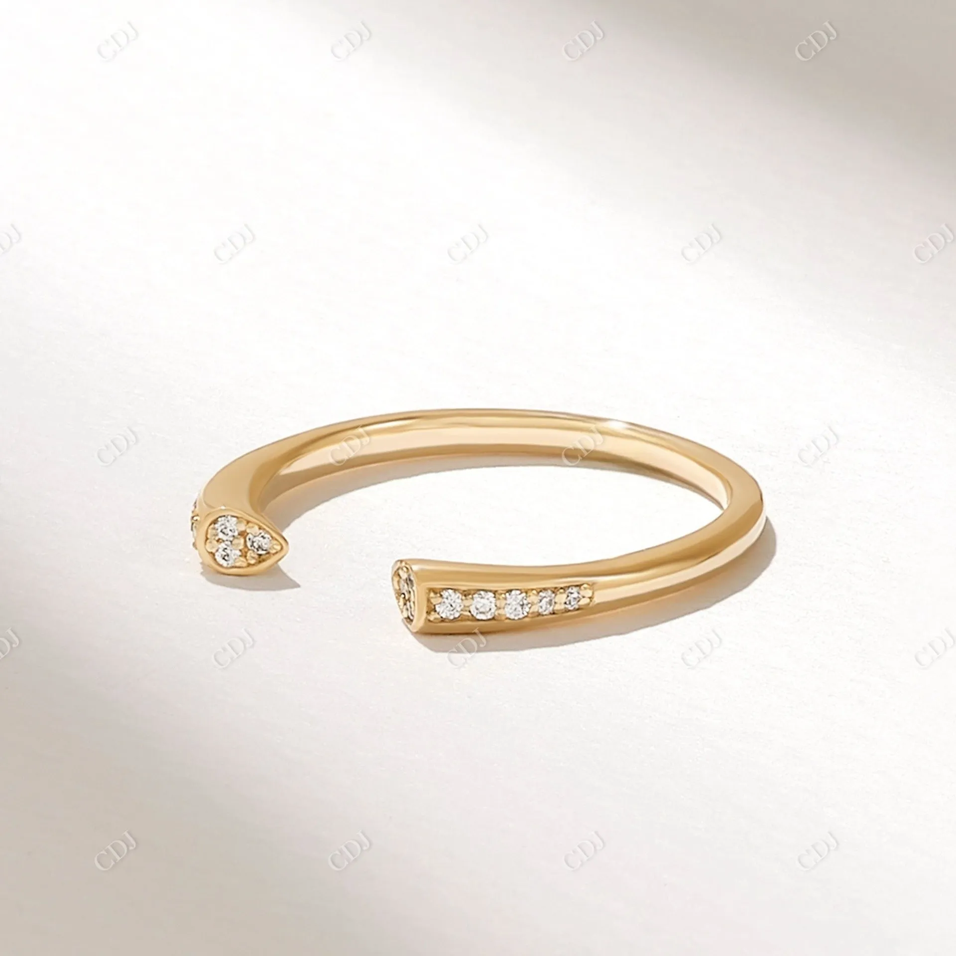 0.07CTW Diamond Open Cuff Wedding Ring