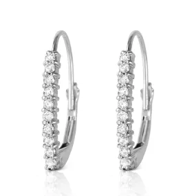 0.3 Carat 14K Solid White Gold Leverback Earrings Natural Diamond