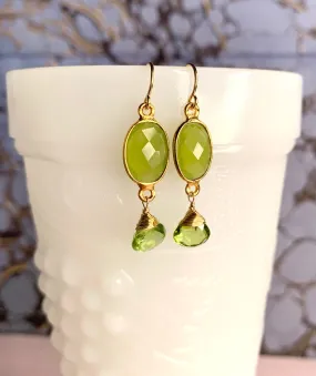 #036 peridot & olive chalcedony