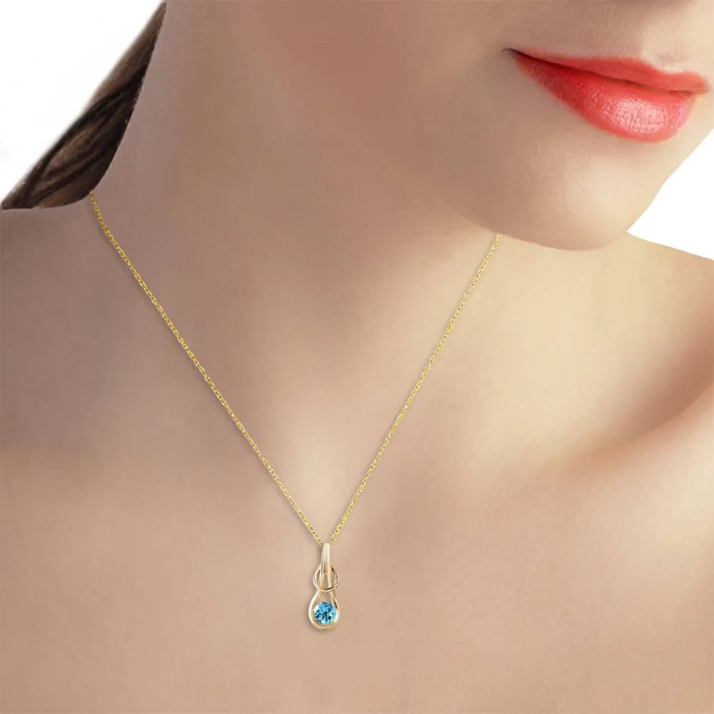 0.65 Carat 14K Solid Yellow Gold Venus Unbound Blue Topaz Necklace