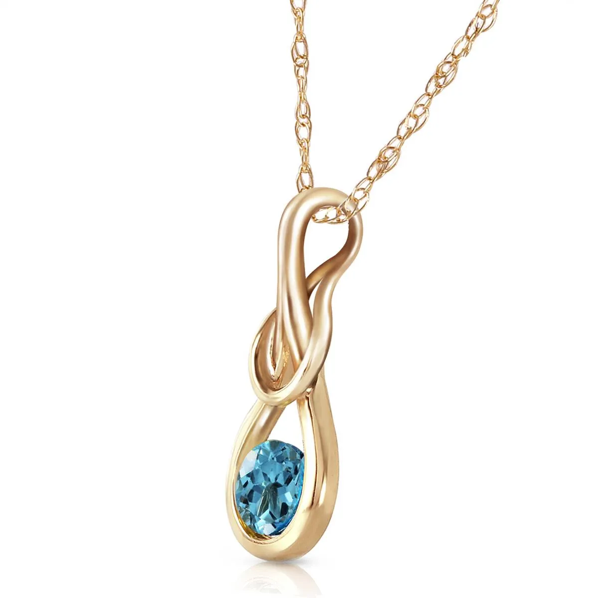 0.65 Carat 14K Solid Yellow Gold Venus Unbound Blue Topaz Necklace