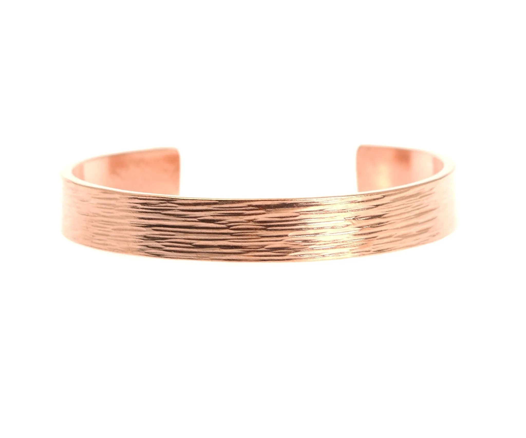 10mm Wide Bark Copper Cuff Bracelet - Solid Copper Cuff