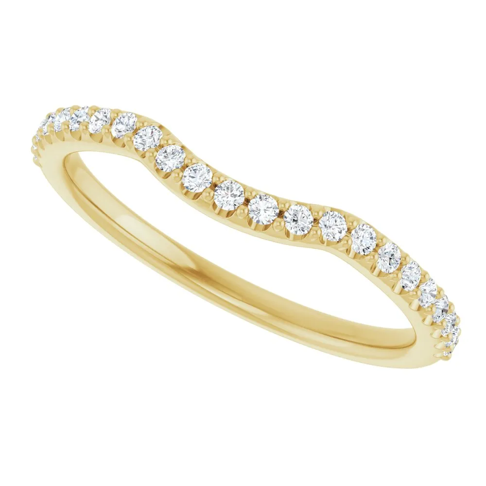 14K Gold  1/5 CTW Natural VS Clarity Diamond Contour Band