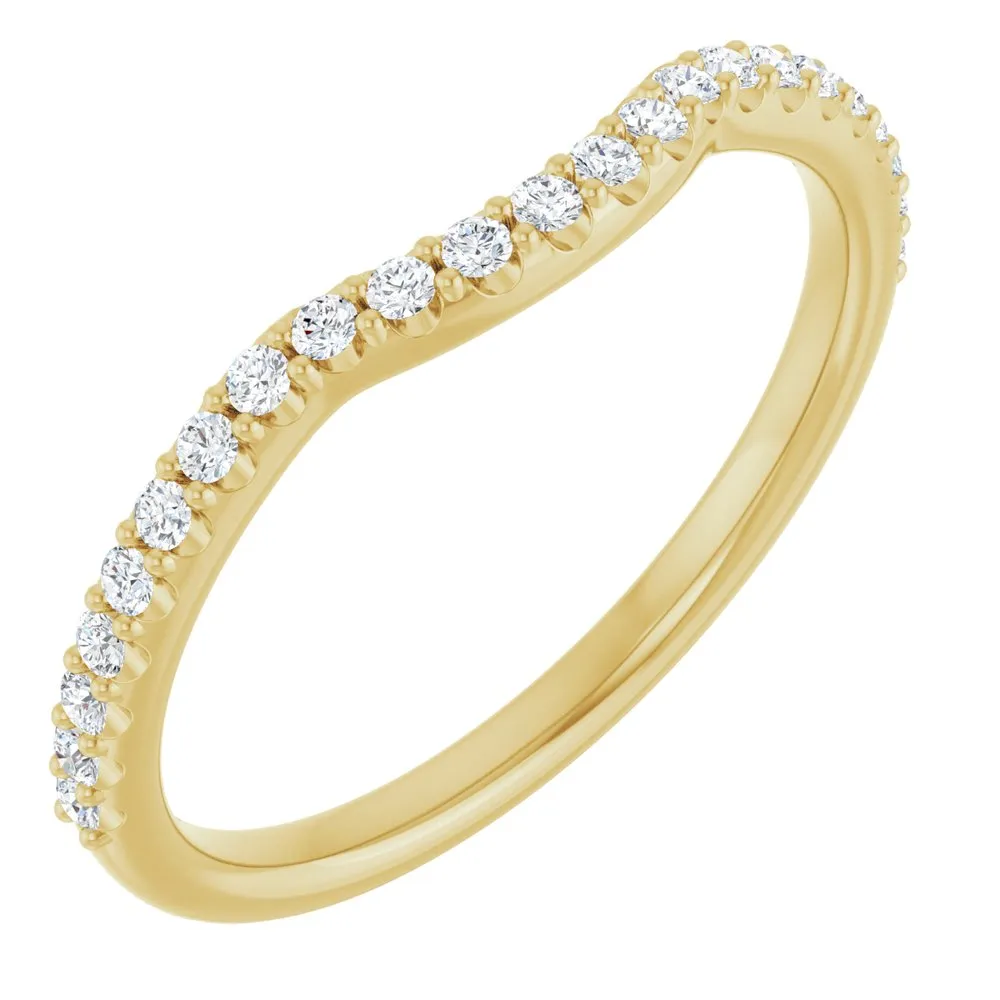 14K Gold  1/5 CTW Natural VS Clarity Diamond Contour Band