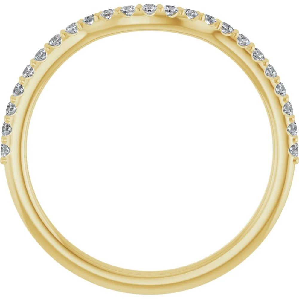 14K Gold  1/5 CTW Natural VS Clarity Diamond Contour Band