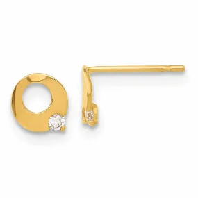 14k Madi K CZ Childrens Circle Post Earrings