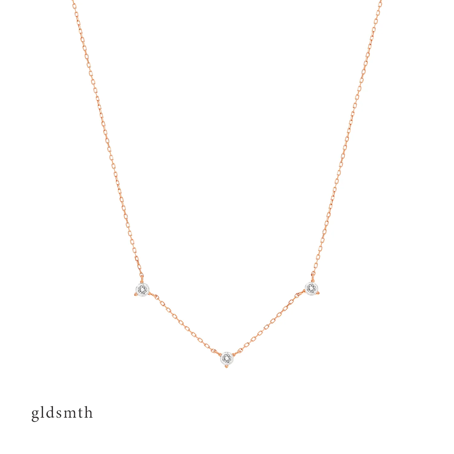 14k Rose Gold Florence WhiteTopaz Necklace