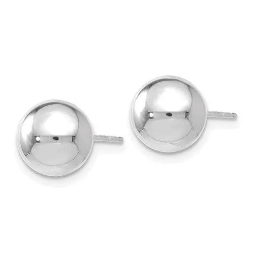 14k White Gold 8mm Ball Post Earrings