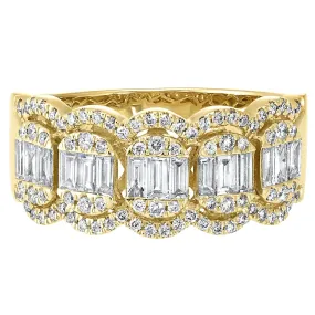 14K Yellow Gold Diamond Ring 3/4 ctw