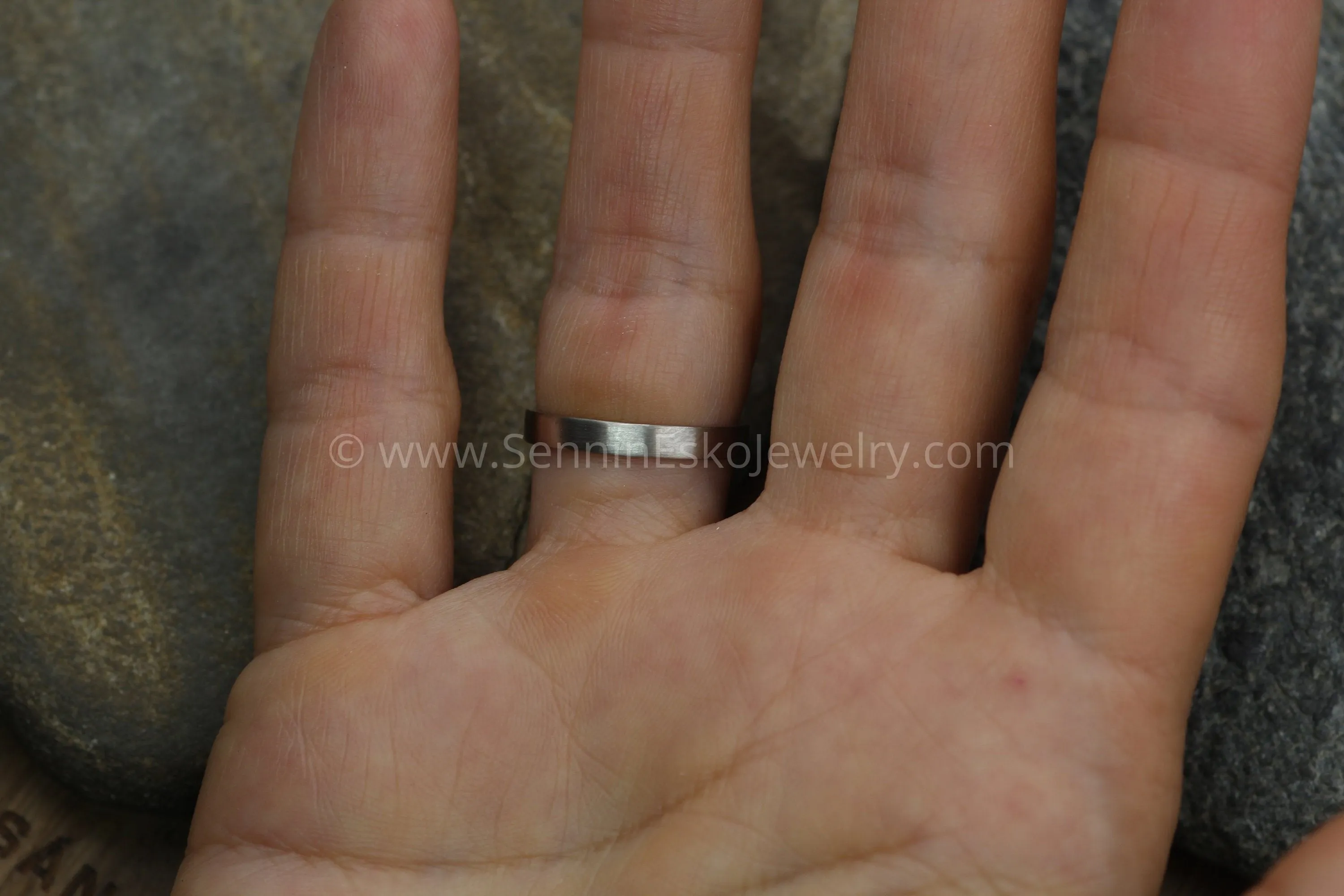 14kt Palladium Based White Gold 3x1.2mm Flat Band - Matte Finish