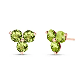 1.5 Carat 14K Solid Rose Gold Joelle Peridot Stud Earrings