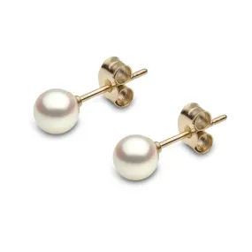 18ct Yellow Gold Cultured Pearl Stud Earrings