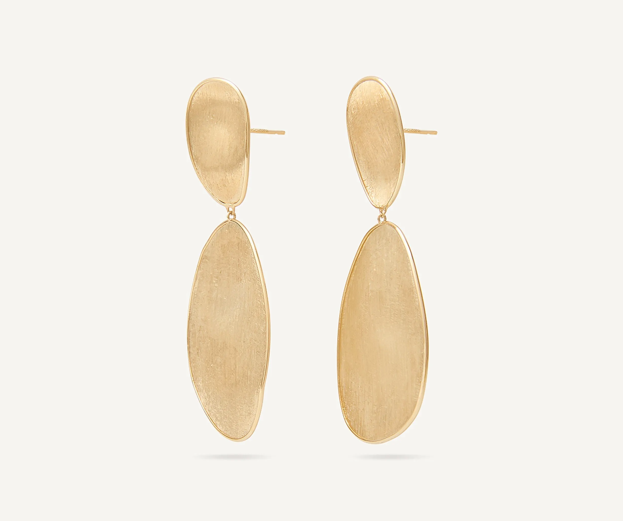 18K Yellow Gold Double Drop Earrings, Large