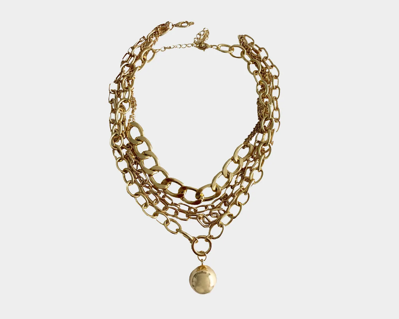 2.0 Large Link Multi Layer Gold Necklace - The Milano