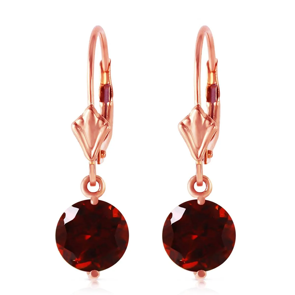 3.1 Carat 14K Solid Rose Gold Garnet Fantasy Earrings