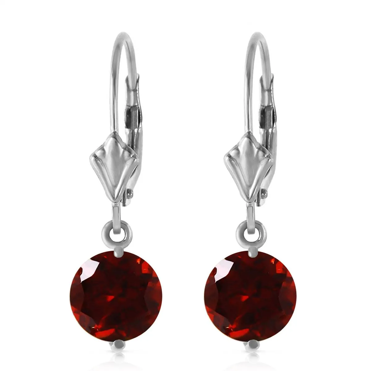 3.1 Carat 14K Solid White Gold Notw/ standing Garnet Earrings