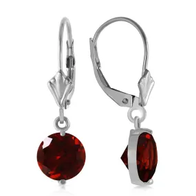 3.1 Carat 14K Solid White Gold Notw/ standing Garnet Earrings