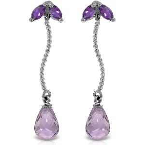 3.4 Carat 14K Solid White Gold Assumptions Amethyst Earrings