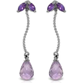 3.4 Carat 14K Solid White Gold Assumptions Amethyst Earrings