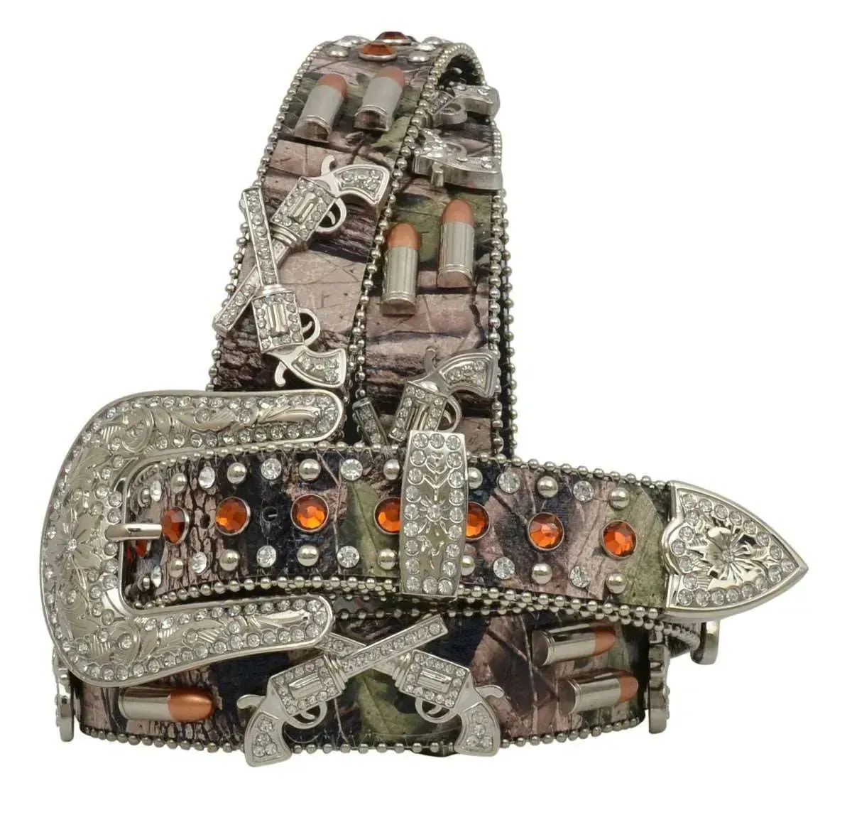 3D Topaz Studded Camo Belt - Womens Belt