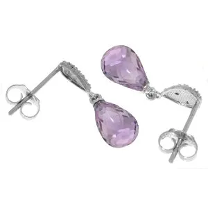 4.53 Carat 14K Solid Yellow Gold Splendid Amethyst Diamond Earrings