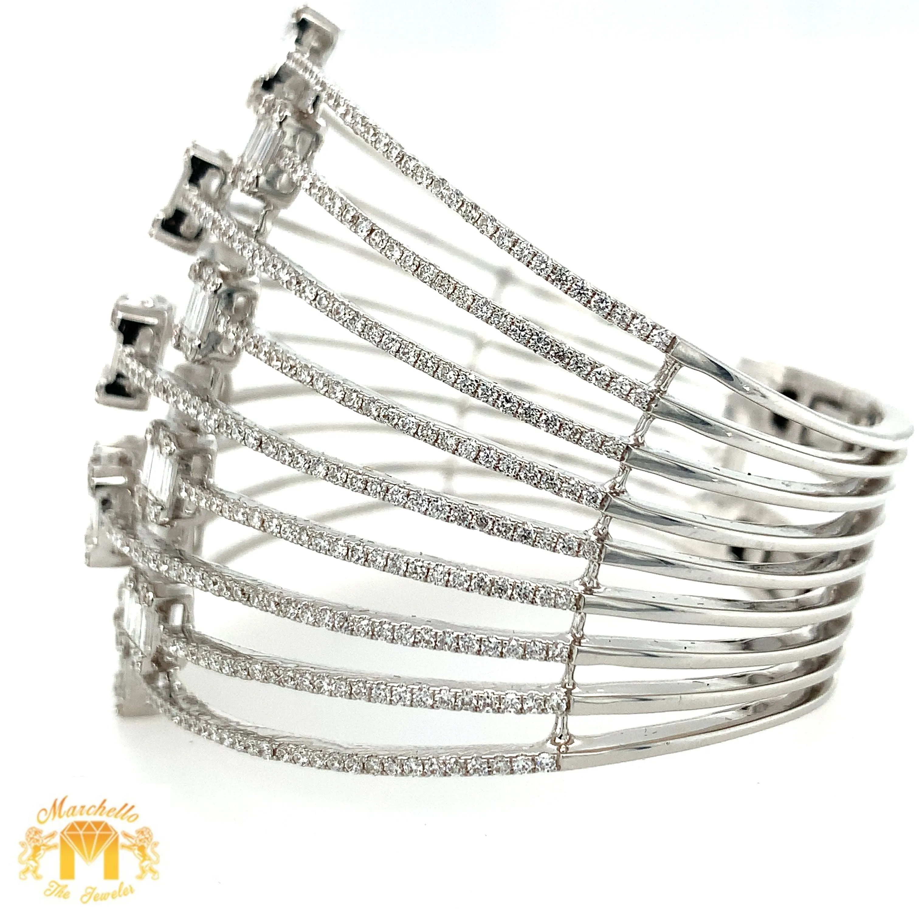 8.15ct VVS Diamond 18k White Gold Ladies' Cuff Bracelet