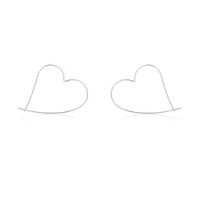 925 Sterling Silver Heart-shaped Minimalist Earrings