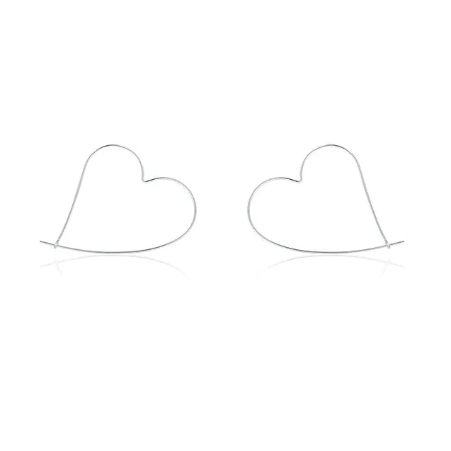 925 Sterling Silver Heart-shaped Minimalist Earrings