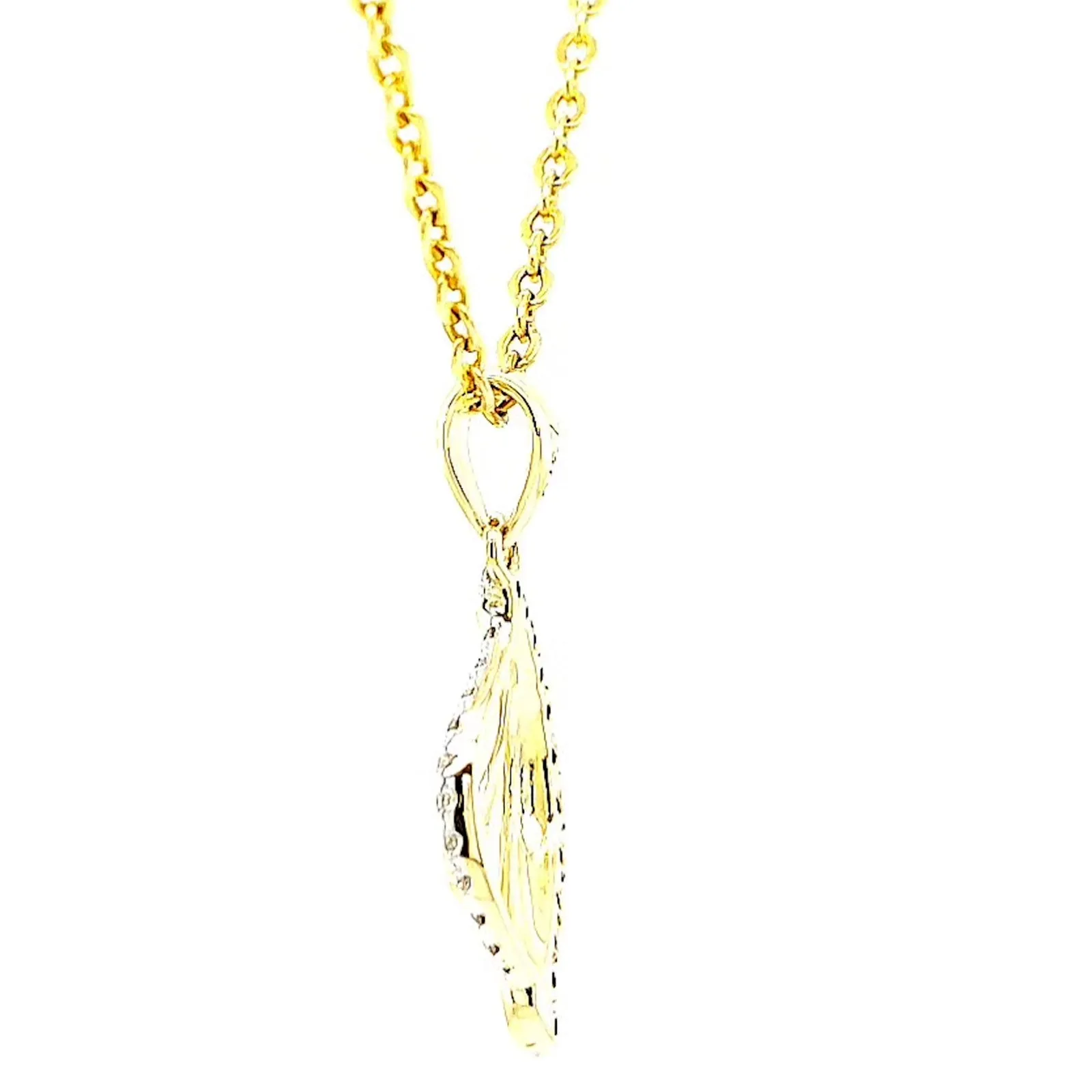 9ct Two Tone Gold with 0.10 Carat tw of Diamond Pendant