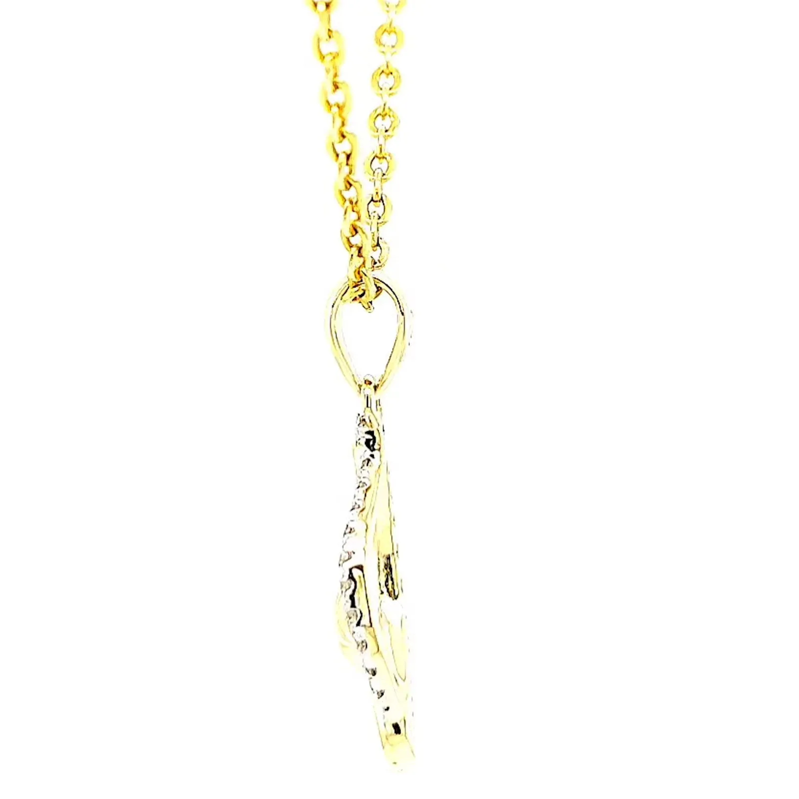 9ct Two Tone Gold with 0.10 Carat tw of Diamond Pendant