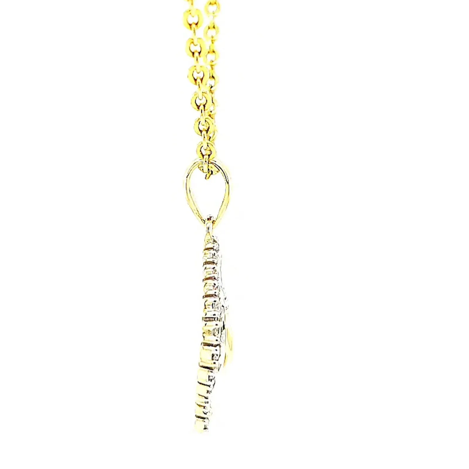 9ct Two Tone Gold with 0.10 Carat tw of Diamond Pendant