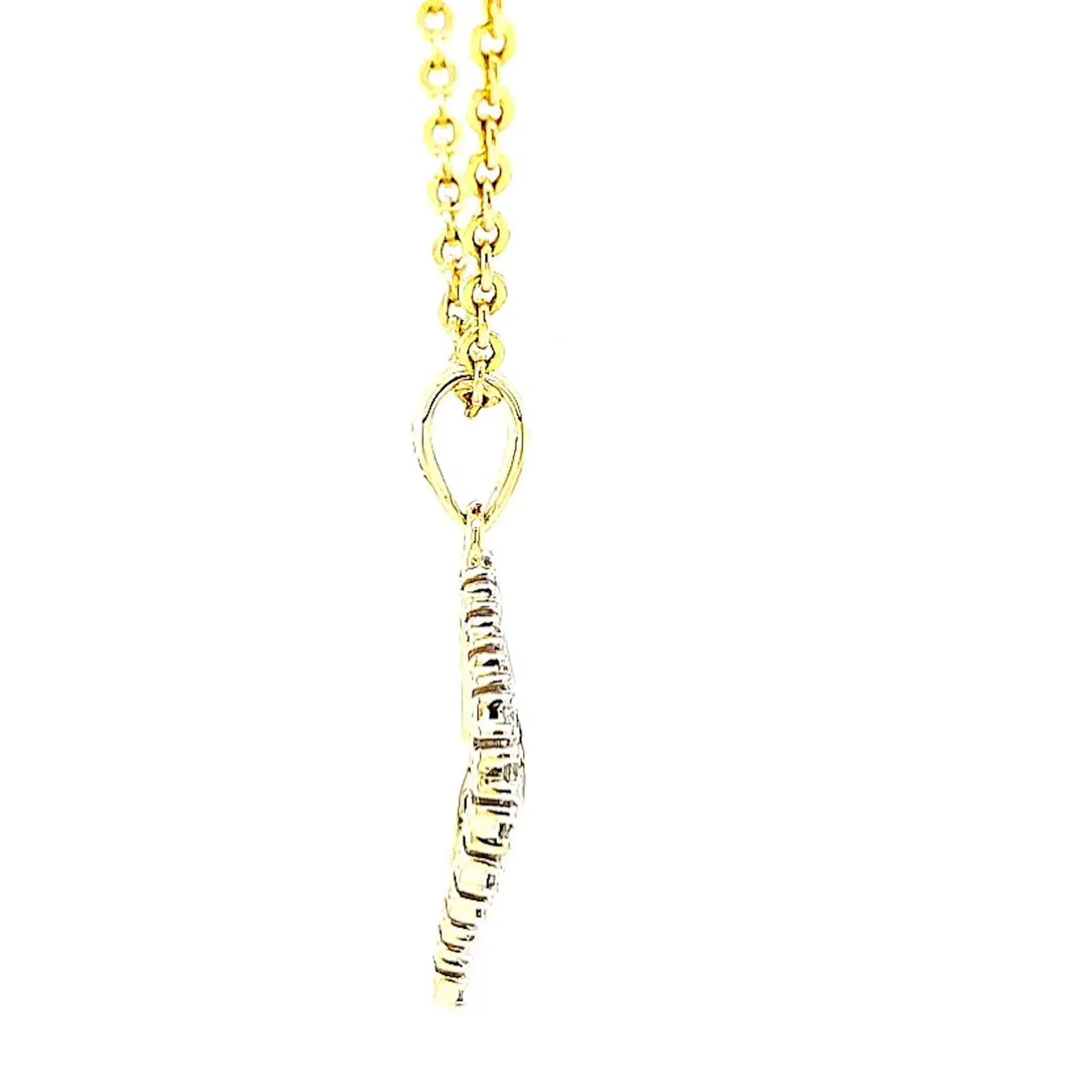 9ct Two Tone Gold with 0.10 Carat tw of Diamond Pendant