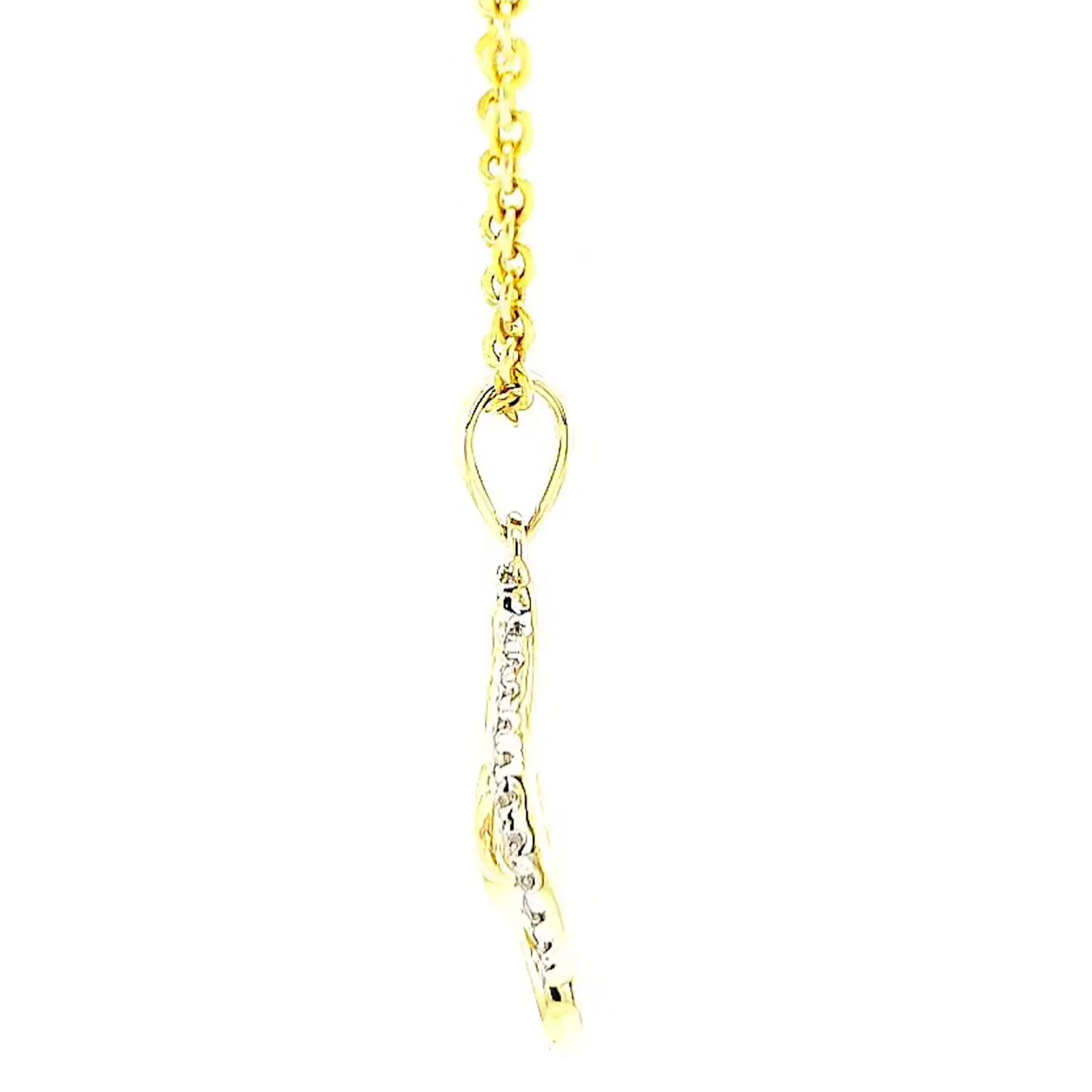 9ct Two Tone Gold with 0.10 Carat tw of Diamond Pendant