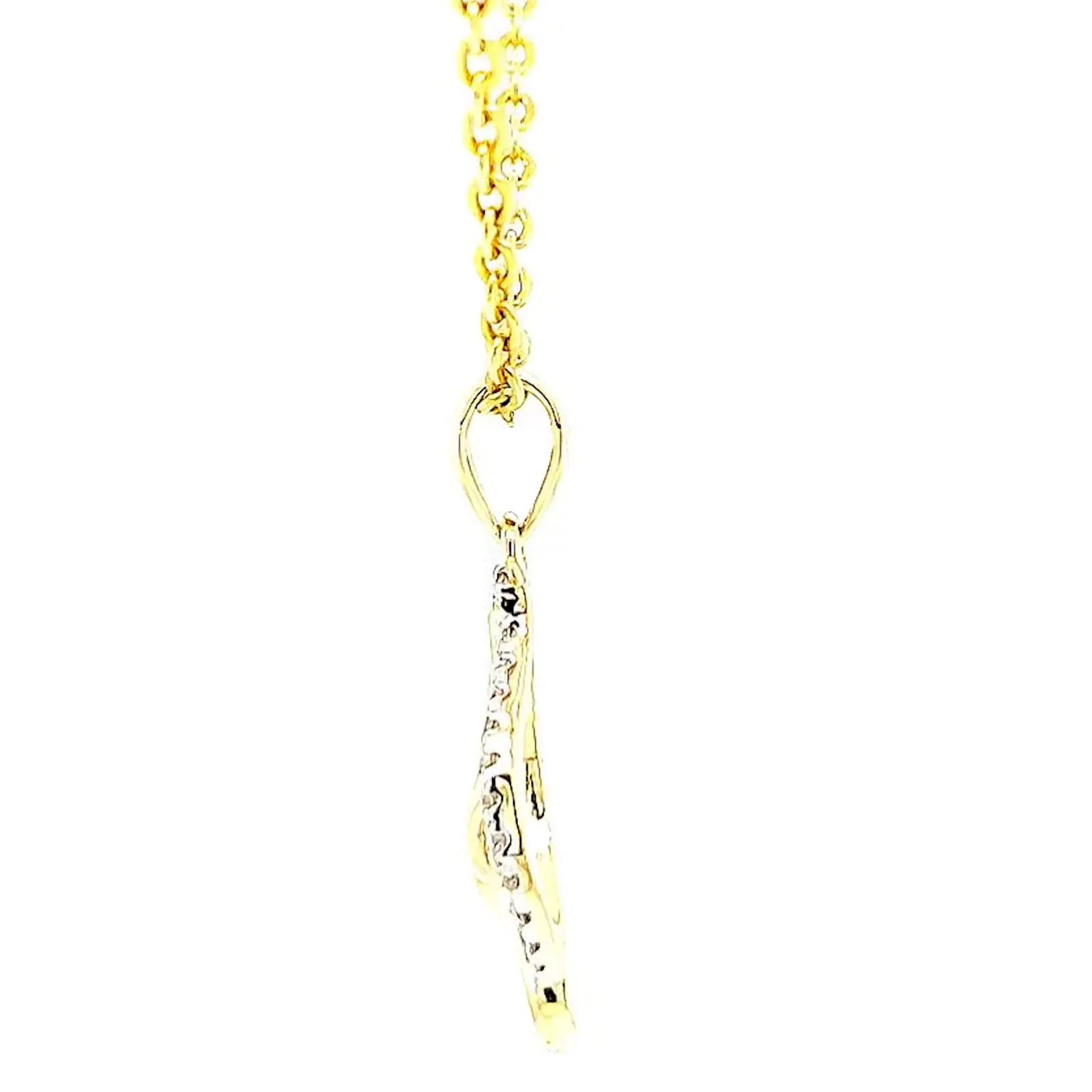 9ct Two Tone Gold with 0.10 Carat tw of Diamond Pendant