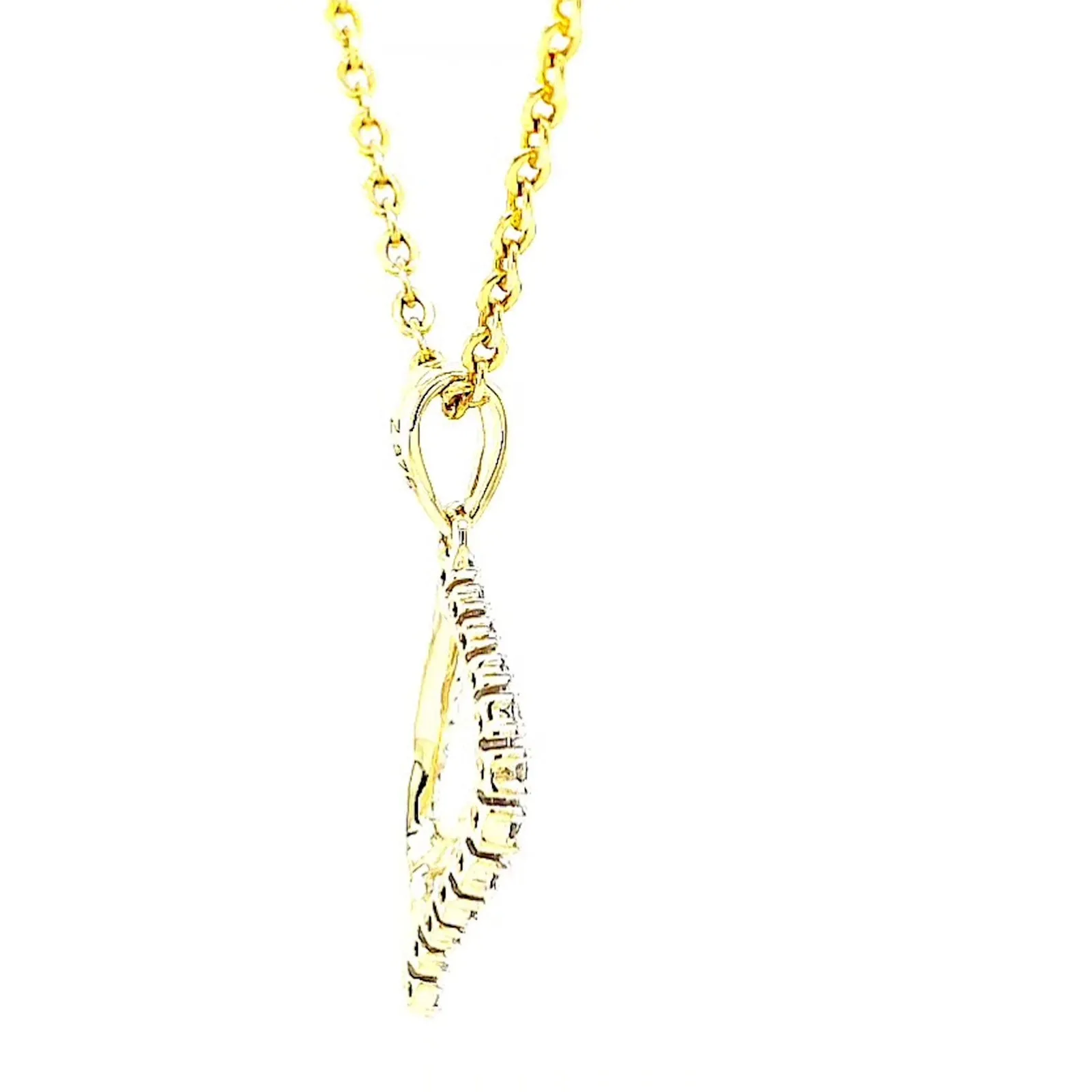 9ct Two Tone Gold with 0.10 Carat tw of Diamond Pendant