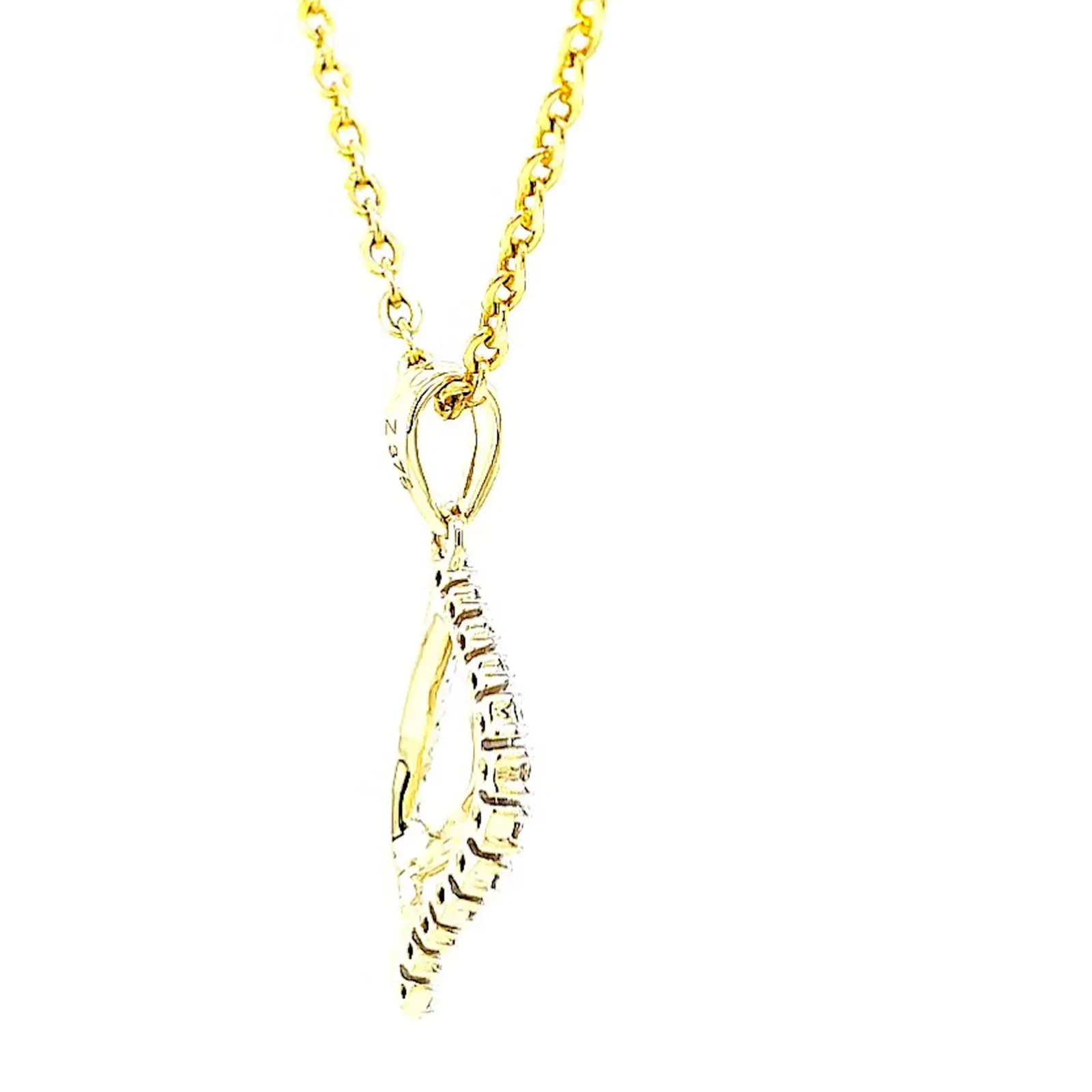 9ct Two Tone Gold with 0.10 Carat tw of Diamond Pendant