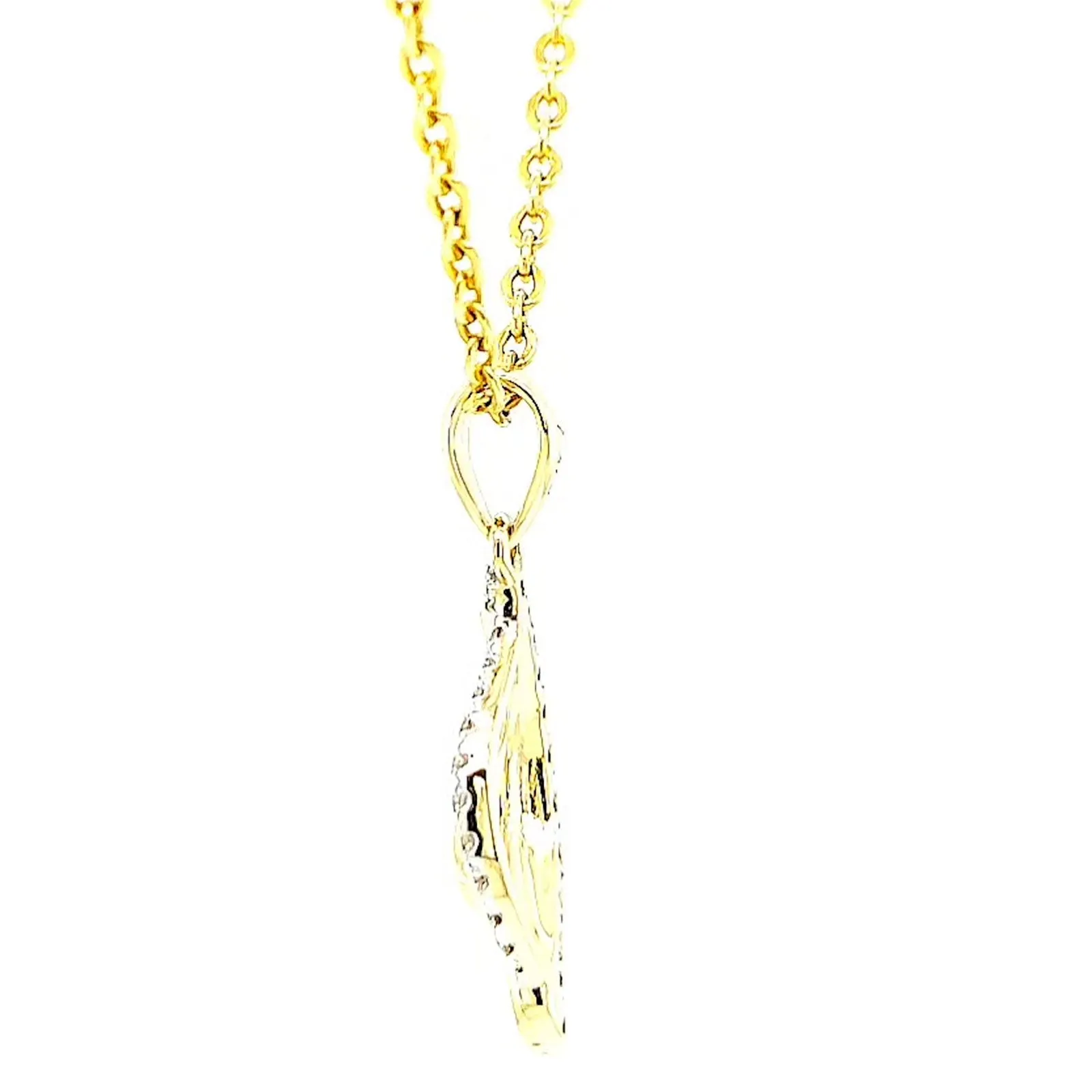 9ct Two Tone Gold with 0.10 Carat tw of Diamond Pendant