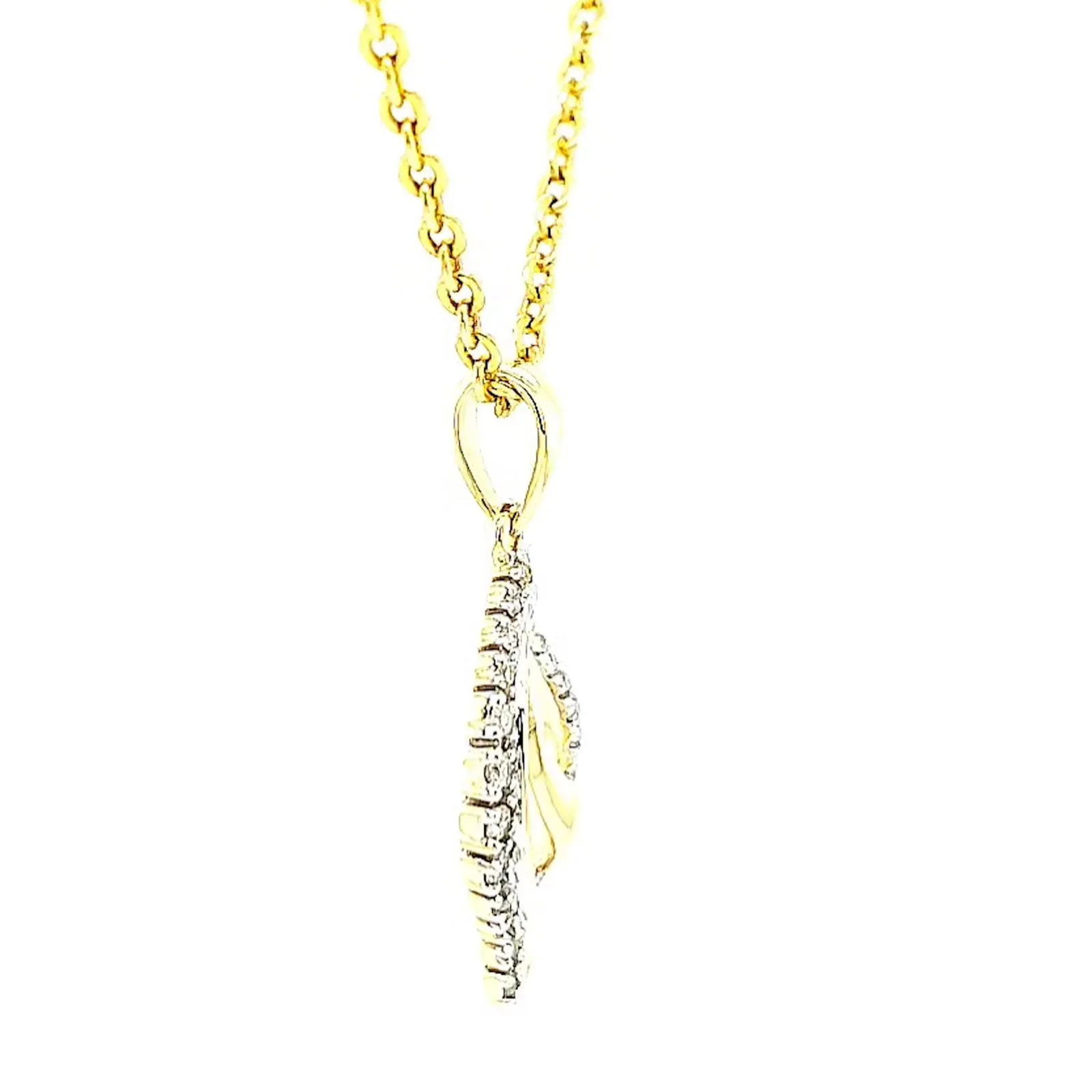 9ct Two Tone Gold with 0.10 Carat tw of Diamond Pendant