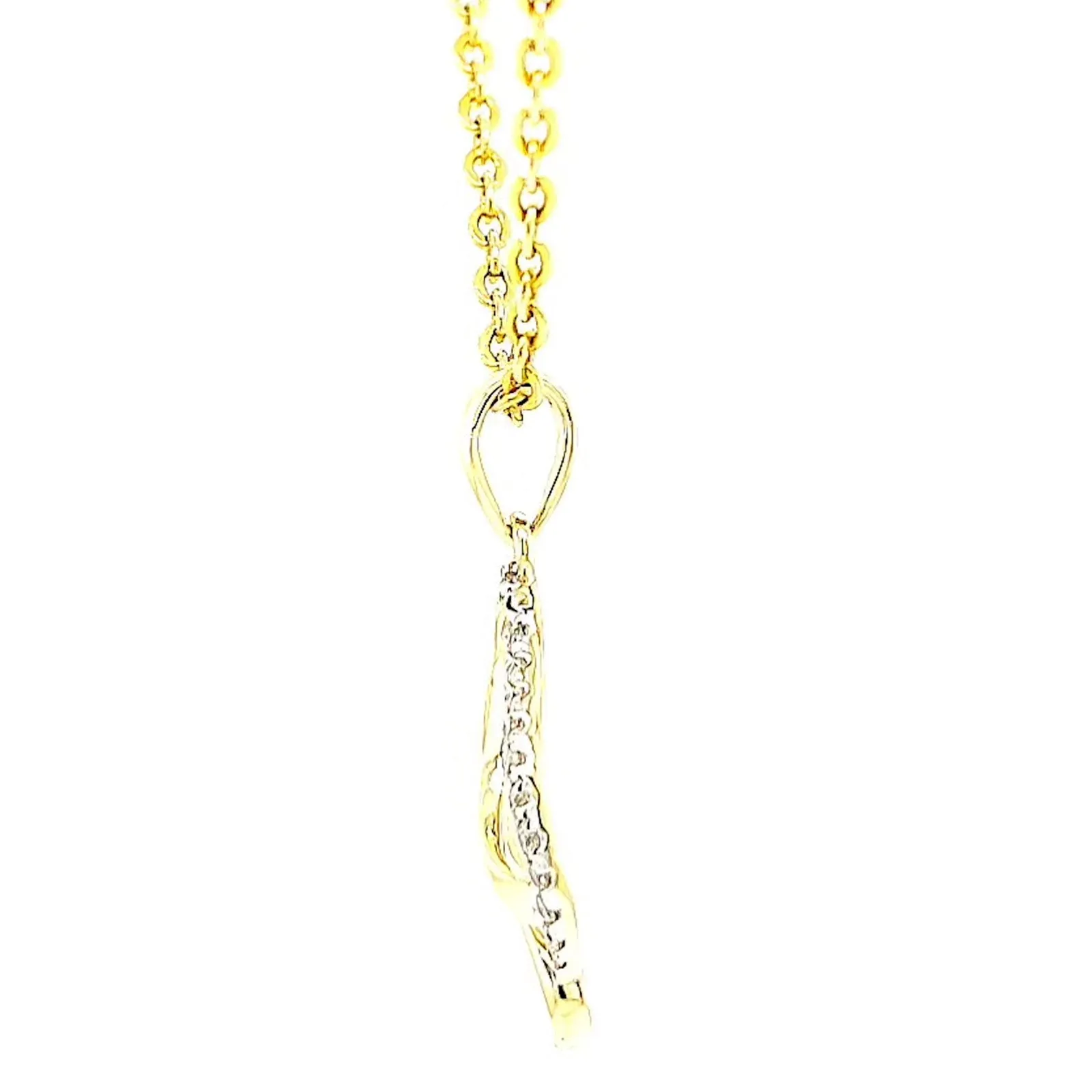 9ct Two Tone Gold with 0.10 Carat tw of Diamond Pendant