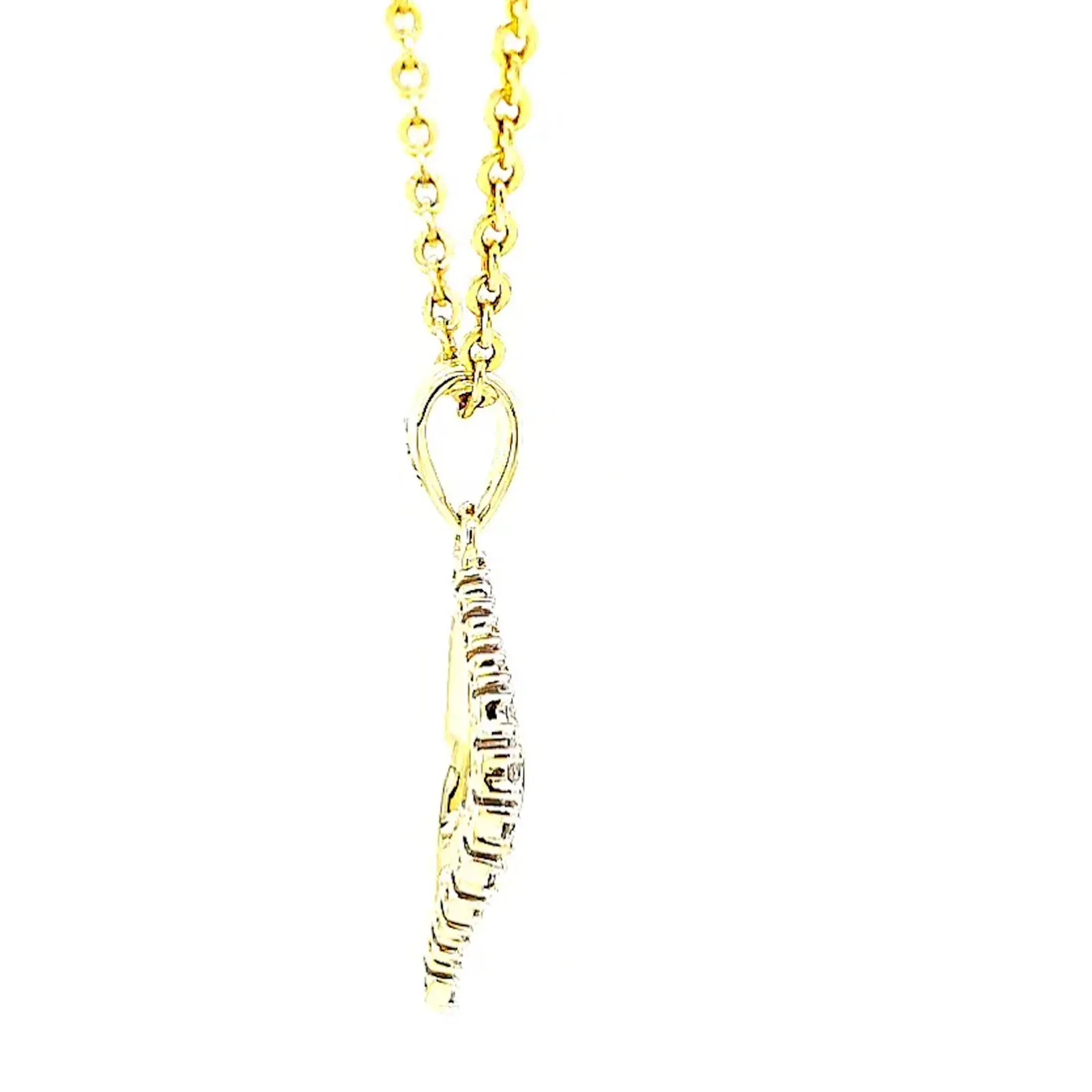 9ct Two Tone Gold with 0.10 Carat tw of Diamond Pendant