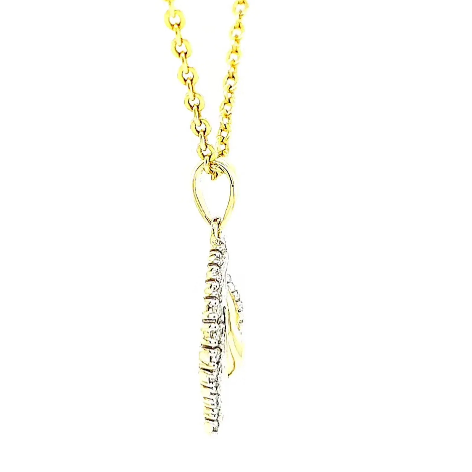 9ct Two Tone Gold with 0.10 Carat tw of Diamond Pendant