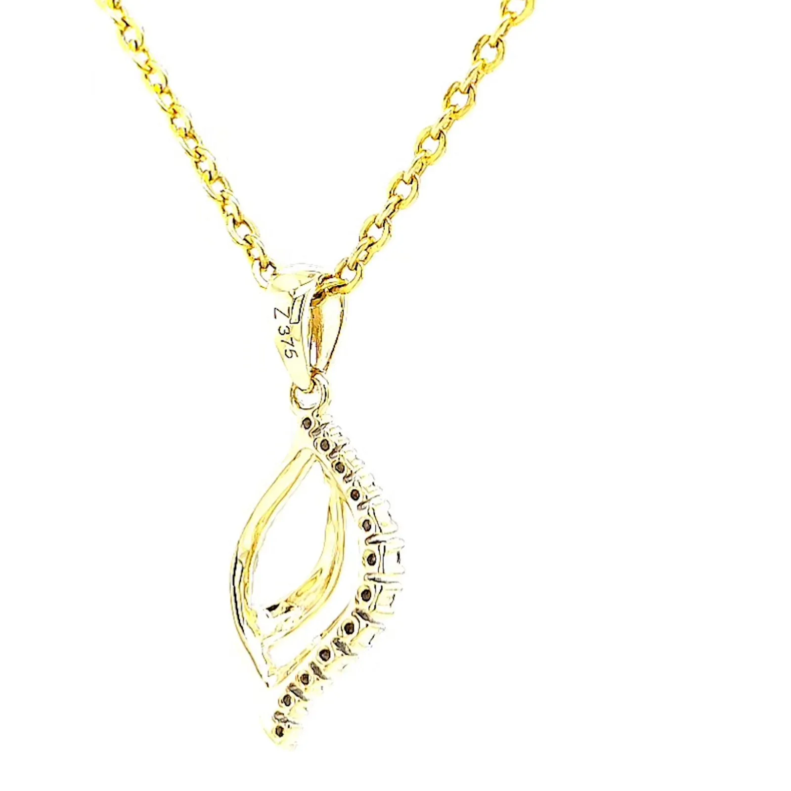 9ct Two Tone Gold with 0.10 Carat tw of Diamond Pendant