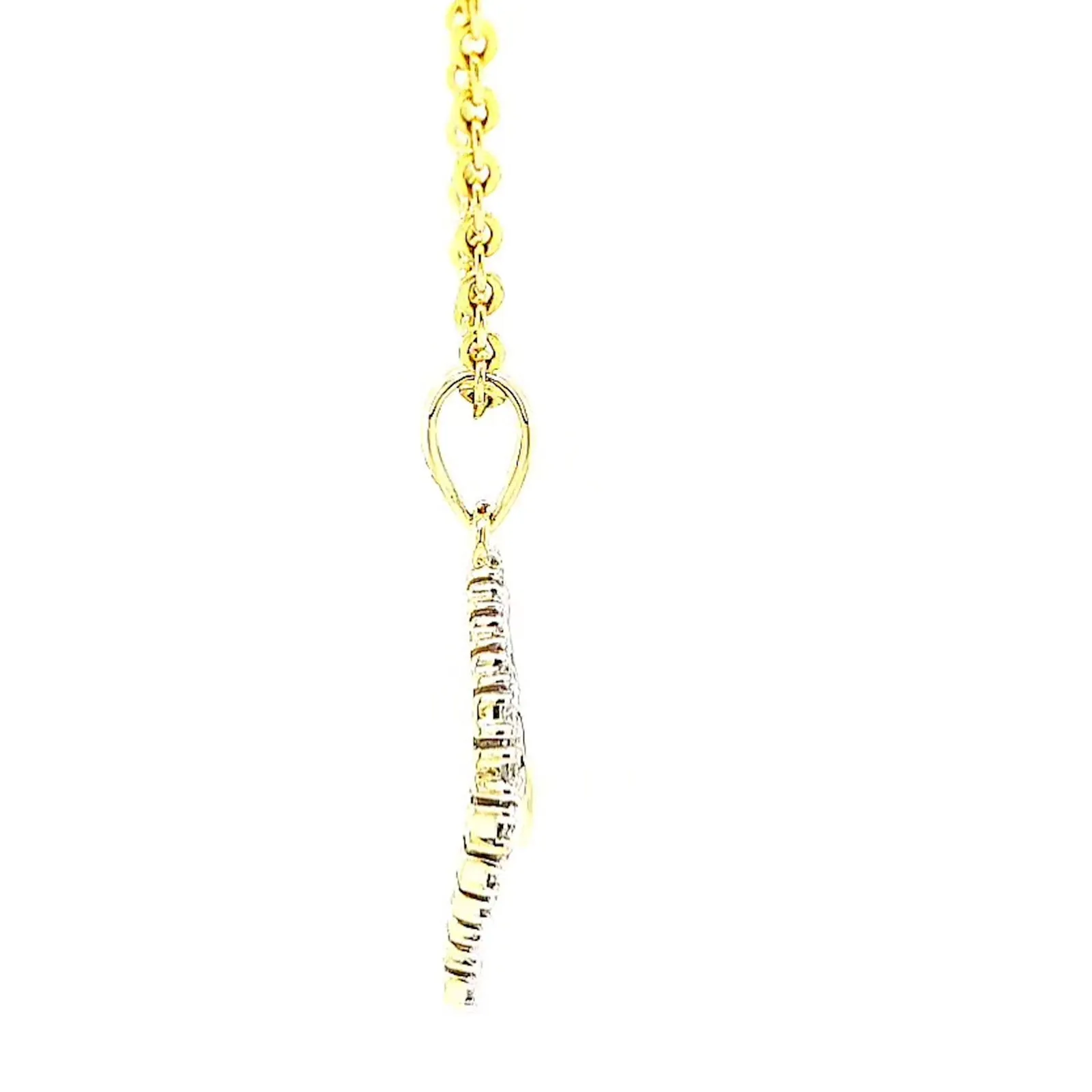 9ct Two Tone Gold with 0.10 Carat tw of Diamond Pendant