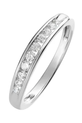 9ct White Gold 0.25ct Diamond Channel Set Eternity Ring