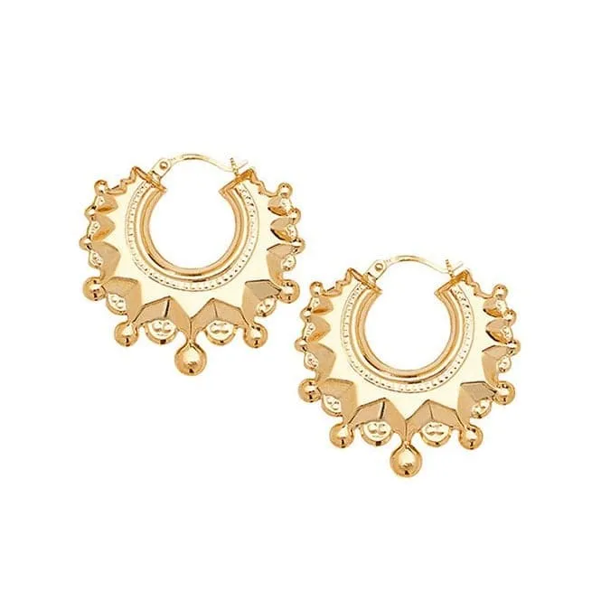 9CT Yellow Gold Creole Earrings ER482