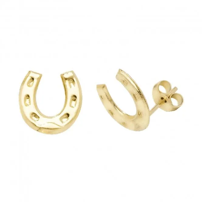 9ct  Yellow  Gold  Horseshoe  Stud  Earrings  ES576