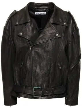 Acne Studios   Oversized leather biker jacket 