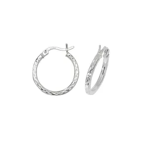 Acotis Silver Hoop Earrings Dia Cut G5717